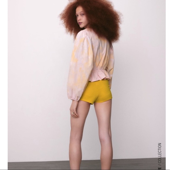 ZARA Tie Dye Crop Blouse - Picture 4 of 14